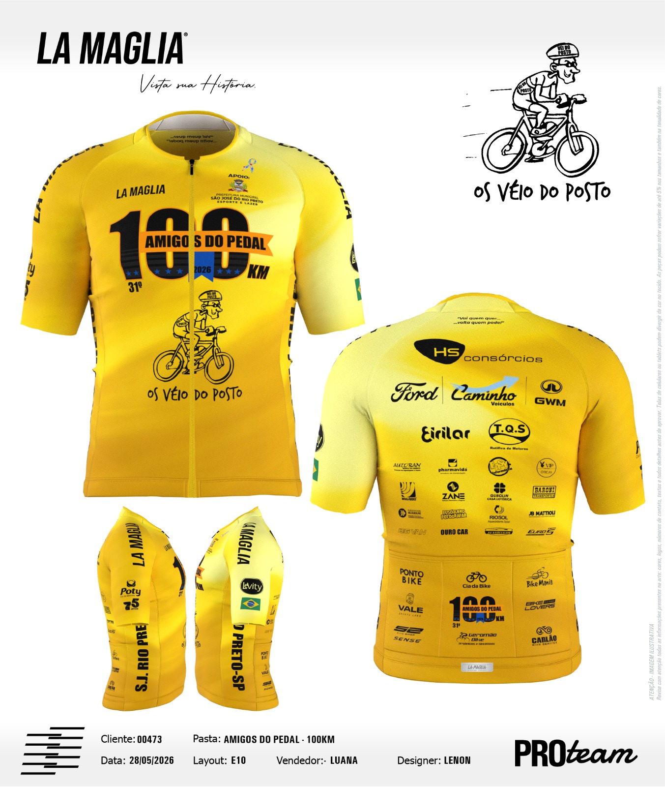 Layout da Camisa Oficial 31º 100k Véio do Posto